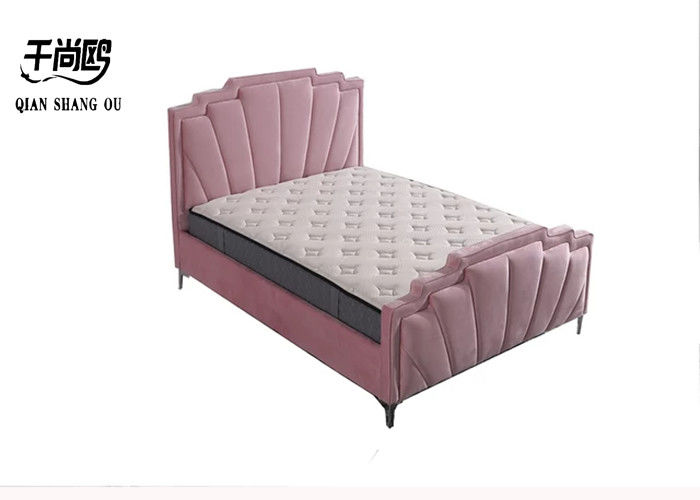 Luxury Soft King Size Tufted Platform Bed With Dutch Velvet